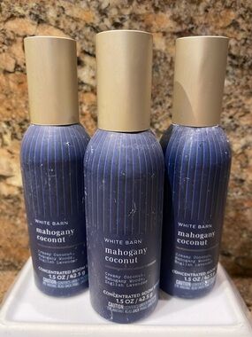 3) “MAHOGANY COCONUT” Concentrated Room Sprays, ea 1.5 oz / 42.5 g, by B&BW, NWT